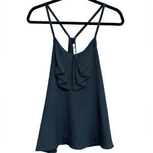 Rumors Black Racerback Ruffle Detail Flowy Tank Size Medium